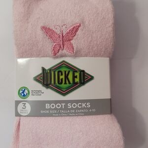 Wicked Embroidered Boot Socks 3ct Size 4-10